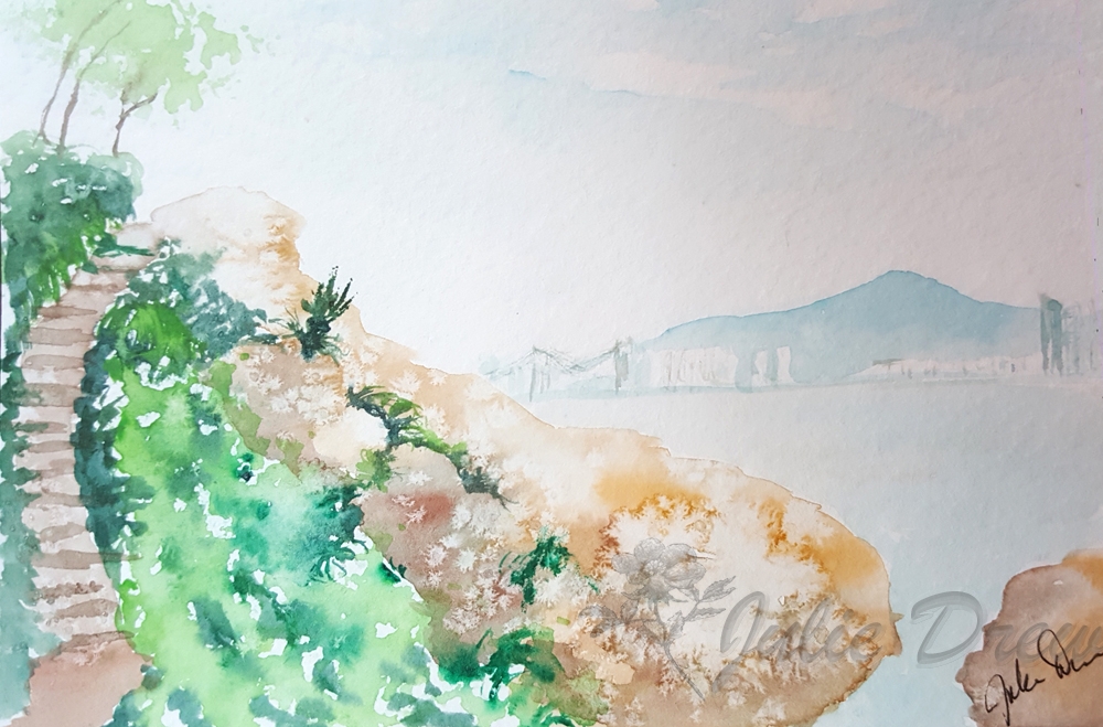 Watercolor, 4" x 6," Julie Drew