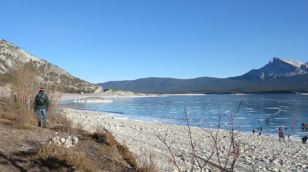 arriving at abraham lake